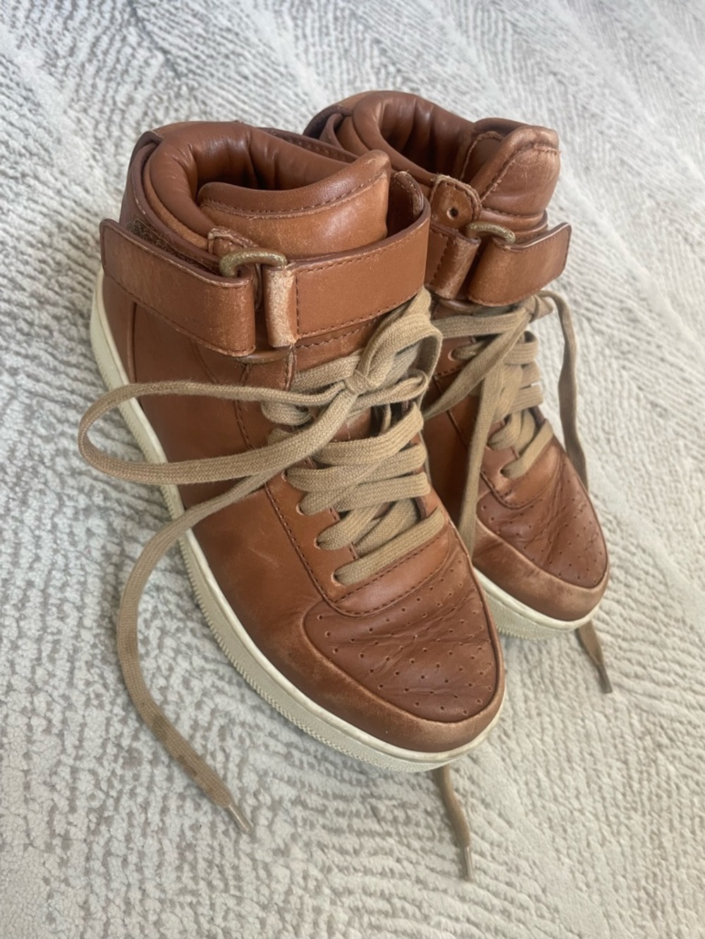 Celine Women’s High-Top Leather Sneakers in Brown - Picture 5 of 13